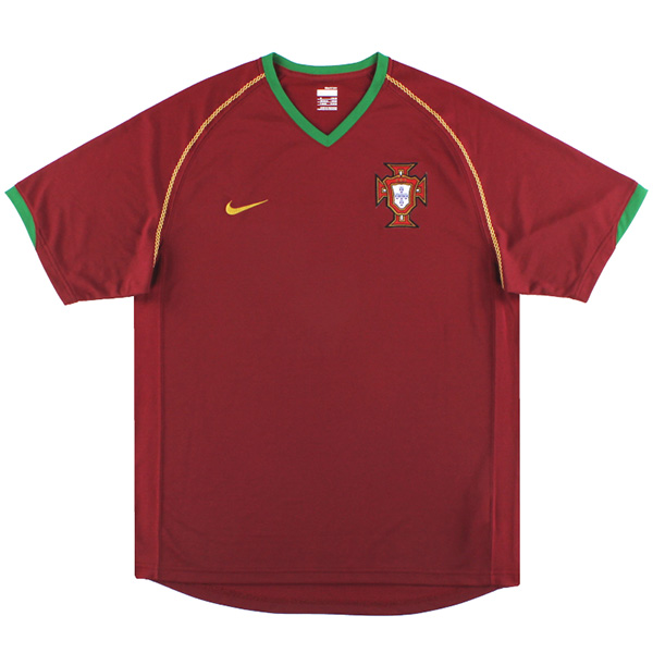 Portugal home retro jersey first soccer uniform men's football kit top shirt 2006-2008